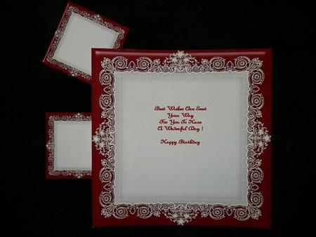 8" x 8" Burgundy (1) Lace Frame Plus Two 4" x 4" Frames by Julie McGregor