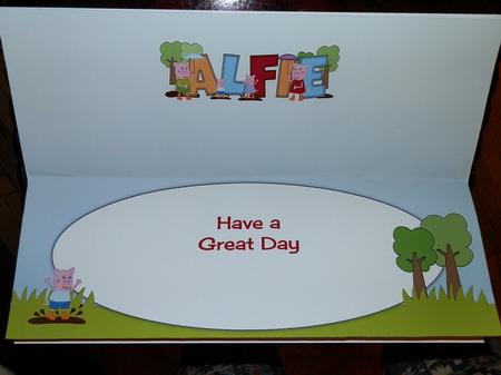 Pinkie Pigs Day Out Alfie Large Dl Insert by Julie McGregor