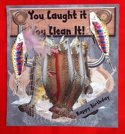 You Caught It Fishing Topper with Decoupage by Julie McGregor