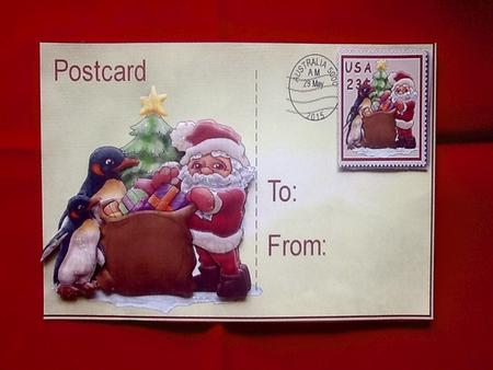 Christmas Santa Postcard Card Front by Julie McGregor