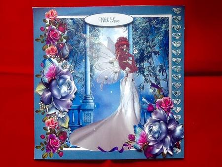 Moonlight Rose Angel Topper with Decoupage by Julie McGregor