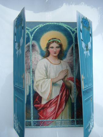 Christmas Scene of a Beautiful Angel, Gatefold by Julie McGregor