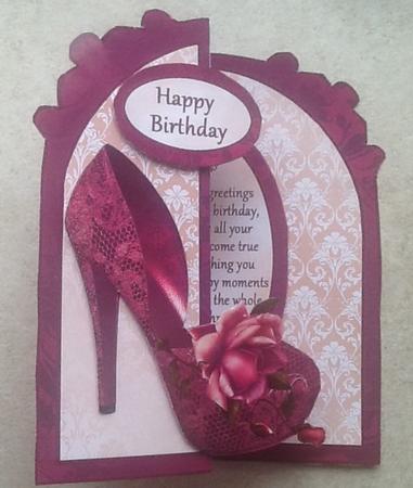 Fbp Pink Shoe with Roses Decoupage by Julie McGregor