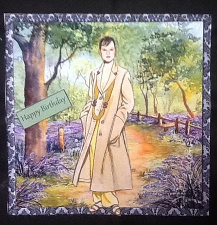 Walking in Bluebell Woods 7x7 Card with Decoupage by Julie McGregor