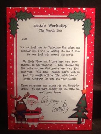 Christmas Santa & Rudolph A4 Child's Letter from Santa by Julie McGregor