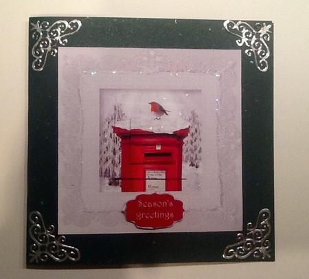 The Christmas Post Box with Lace Frame 7x7 by Julie McGregor