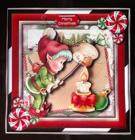 Christmas Marshmallow Elf Card Topper by Julie McGregor