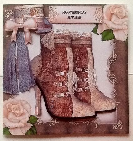 Pretty Lace Brown & Cream Steampunk Boots with Roses Kit by Julie McGregor