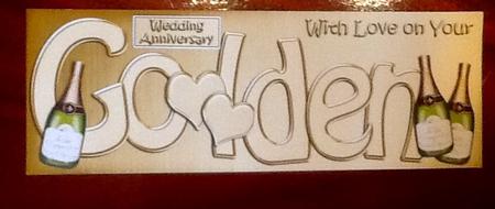 Golden Anniversary Large Dl Quick Card N 3D Decoupage by Julie McGregor