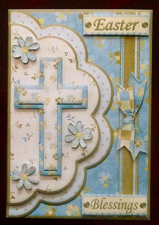 Double Scallop Envelope Card Front Easter Blessings by Julie McGregor