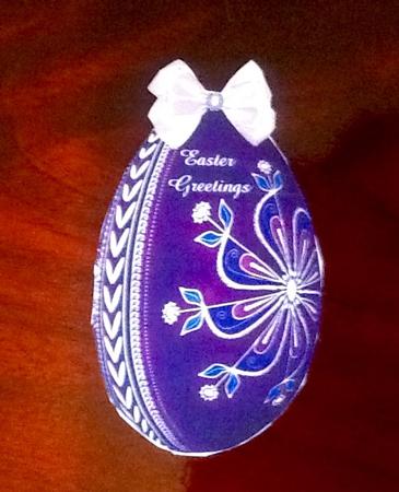 Easter Egg Shaped Cards Remember When We Kept the Ribbons Off the Package Happy Easter by Julie McGregor
