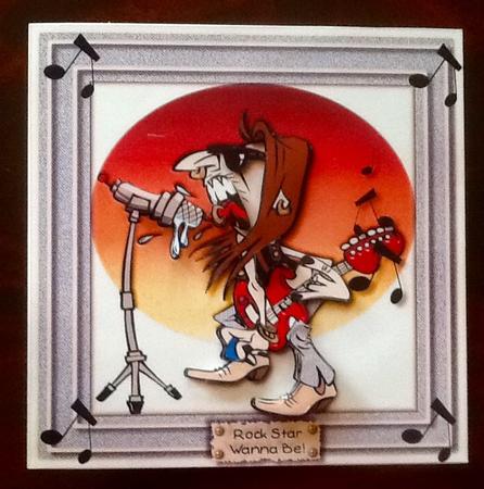 Rock Star Wanna Be Card Topper by Julie McGregor