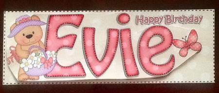 Large Dl Birthday Evie Livvy Bear & 3D Decoupage by Julie McGregor