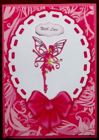 Elegant Birthday Bow Card Front / Topper Blank by Julie McGregor