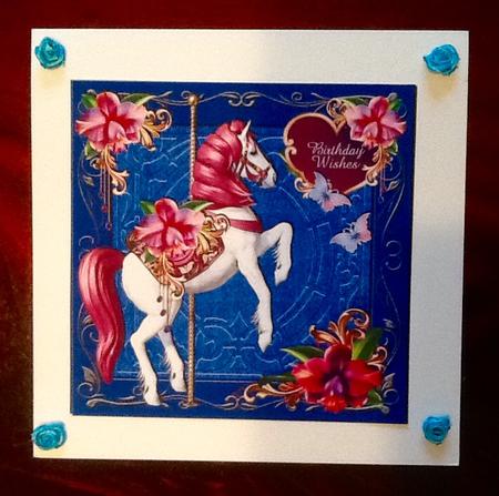 Blue Carousel Horse Quick 6" Topper by Julie McGregor