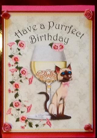 Purrfect Birthday Wine by Julie McGregor