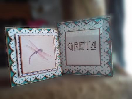 Oriental Turq Dragonfly Anglaise Scallop Square 3D Card Kit by Julie Tkach