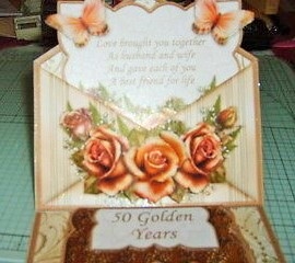 Golden Roses Envelope Easel Card Kit Birthday or Anniversary Featured Gallery Photo