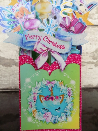 Rainbow Fantasy  Popup Box Card & Envelope by Julie Whitehead