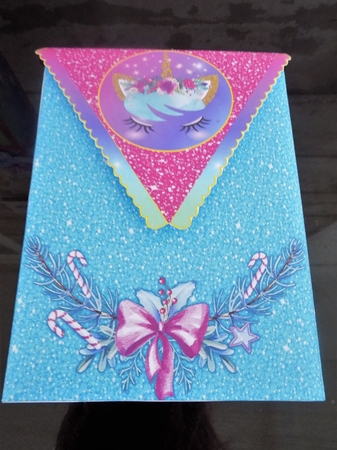 Rainbow Fantasy  Popup Box Card & Envelope by Julie Whitehead