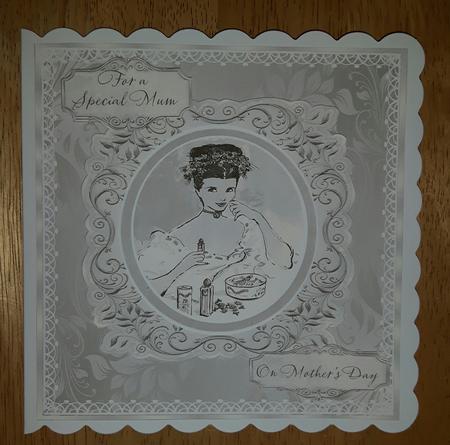 Mother's Day Card with Vintage Lady by Julie Hassall