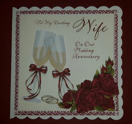 Wife Wedding Anniversary Card by Julie Hassall