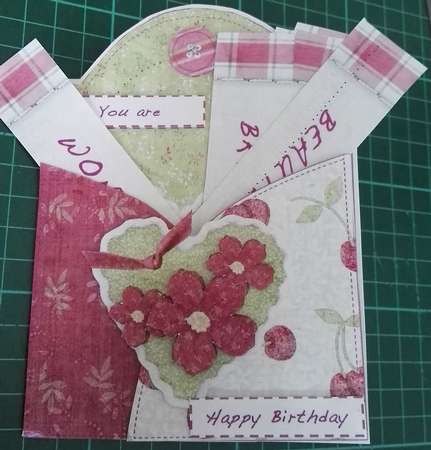 Cherry Blossom Pocket Full of Wishes Birthday Card by Julie Hill
