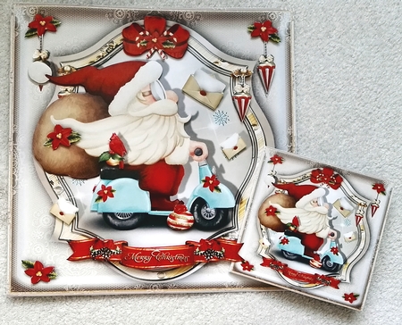Santa Claus Riding on a Vespa with Letters by Julie Hill