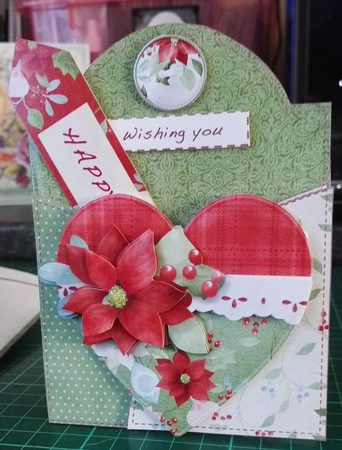 FIRESIDE CHRISTMAS POCKET FULL OF WISHES CARD by Julie Hill