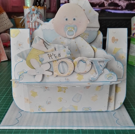 Caucasian Bundle Of Joy Boy Shelf Card Kit With Card Box by Julie Hill