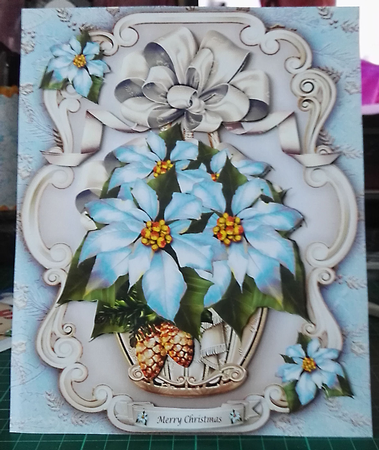 Basket With Winter Blue Poinsettias Mini Kit by Julie Hill