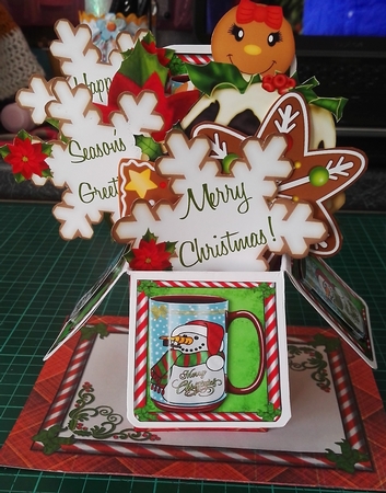 MMMMM COOKIES AND COCOA 3D POP UP BOX CARD AND ENVELOPE SET by Julie Hill