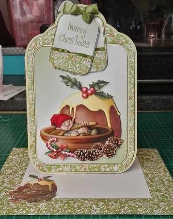 Pudding Elf Tag Shaped Card Kit by Julie Hill