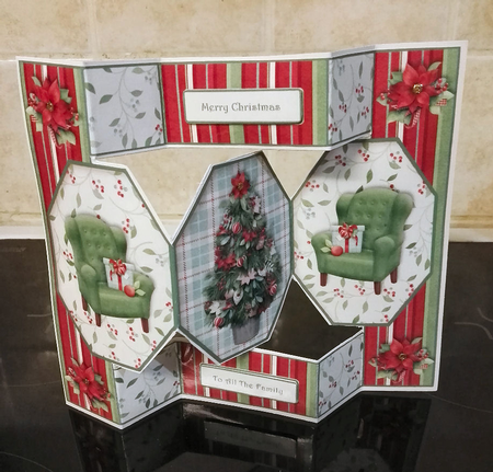 Christmas Tree Octagon Folded Pop-up Card  by Julie Hill