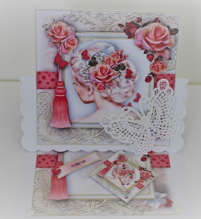 Flowers In Her Hair Card Front Kit by Julie Hutchings