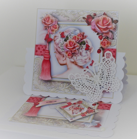 Flowers In Her Hair Card Front Kit by Julie Hutchings