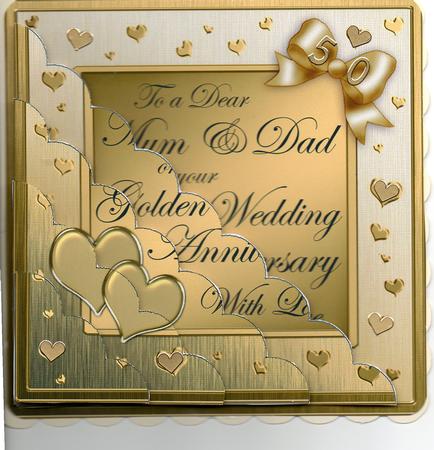 Mum and Dad Golden Wedding Anniversary Scallop Corner by June Langley