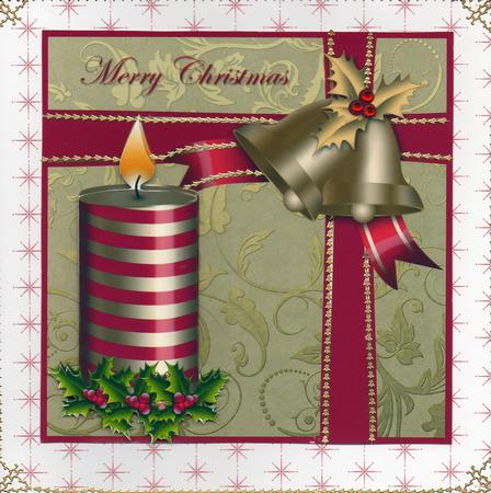 Striped Christmas Candle by June Langley