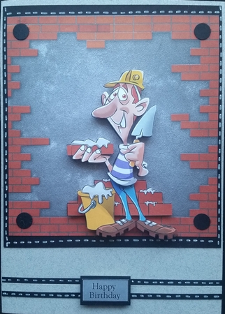 Jack the Builder 7x7 Card with Decoupage by KAAREN NIVEN