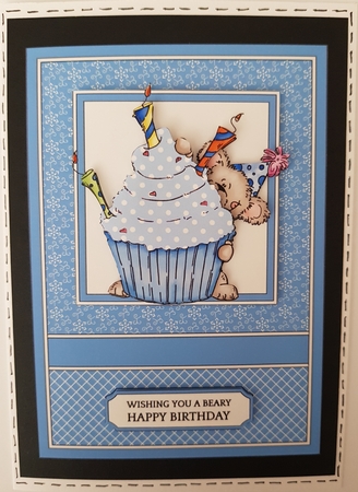 Sassy Cheryl Sneaky Bear 5X7 Topper + Decoupage Layers by KAAREN NIVEN