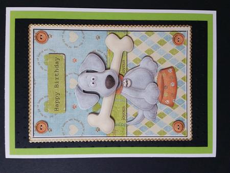 Dog and Bone Card Front by KAAREN NIVEN