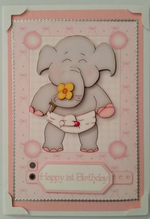 Sweet Baby Girl Elephant Decoupage by KAAREN NIVEN