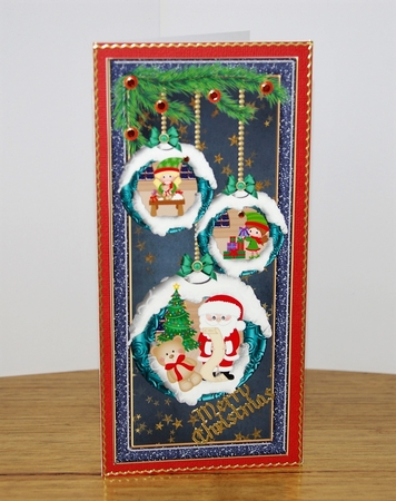 3 Santa s workshop bauble card fronts/toppers 2 by Karen Blanch