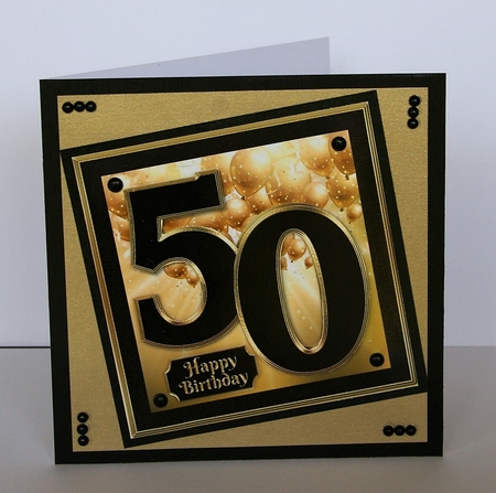 50th Birthday Black and Gold by Karen Blanch