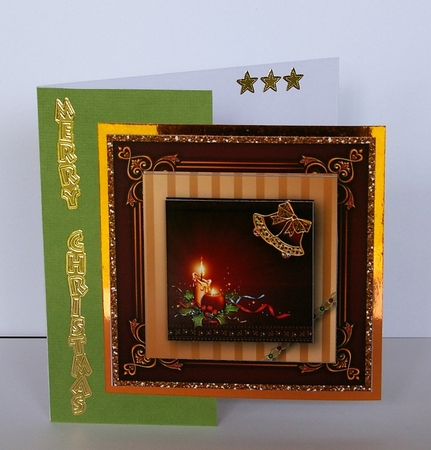 Christmas Candles - Stacked Card Front by Karen Blanch