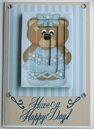 Inverted Pyramid Bear (blue) by Karen Blanch