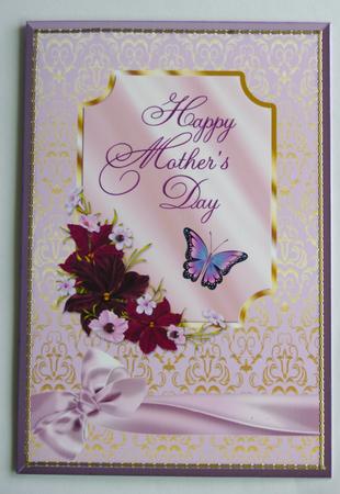 A4 Lilac Butterfly & Flowers - Mothers Day by Karen Blanch