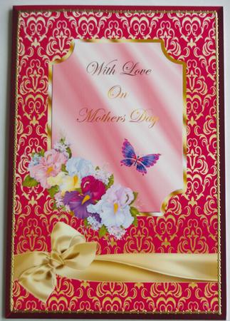 Multi-coloured Flowers & Butterfly - Mothers Day by Karen Blanch