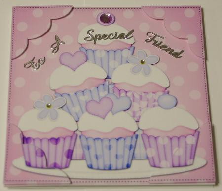 8 x 8 Cupcakes Felties Scalloped Corner Topper by Karen Blanch