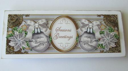 Snow Bridge Bauble Seasons Greetings Large Dl Topper by Karen Blanch